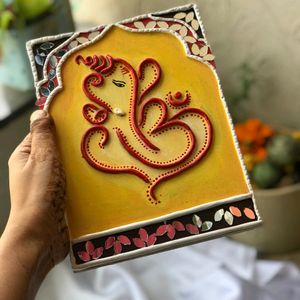 Handmade Ganesha Lippan Mirror Art | Home Decor|