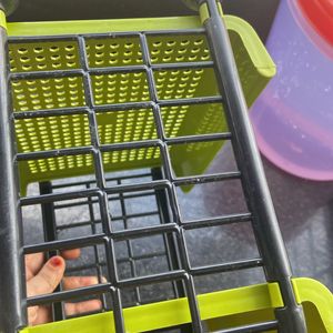 1 Plastic 2 Tier Rack Storage Shelf