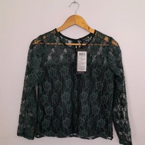 Tokio Talkies Dark Green Lace Top (Women's)