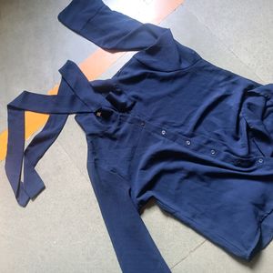 Dark Blue Shirt Top