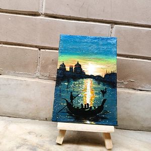 Aesthetic Mini Seascape Painting With Stand