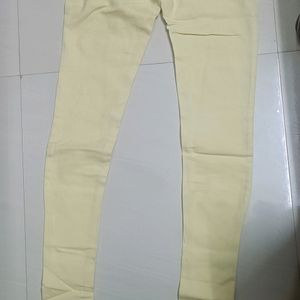 Cream/ Light Yellow Colour Jeans