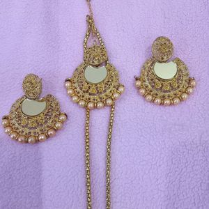 Beautiful Golden Mirror Jwellery Set