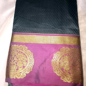 Ash Color Silk Saree