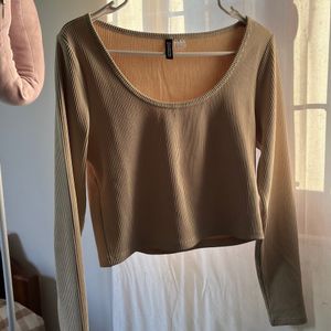 H&M Ribbed Top (Beige)