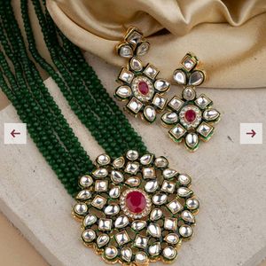 Classy Green And Kundan Jewel