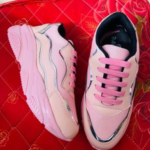 Pink Womens And Girls Sneakrrs