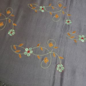 It Is A Rich Grey Satin Cotton  Bedsheet Emberoide