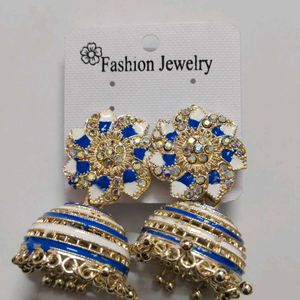 Blue Jhumki earring