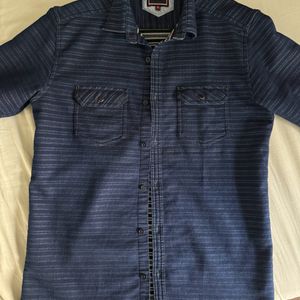 Textured Old Money Navy Shirt