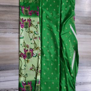 Light Green Dola Foil Saree