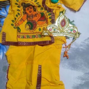 3 months baby krishna clothes yellow