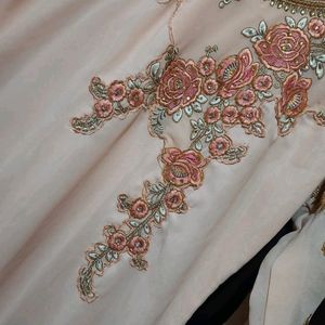 Peach Embroidery Kurta