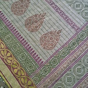 Pure Cotton Saree With Printed