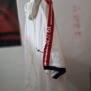 White And Red Half Sleeve [L/40] Size Hoodie