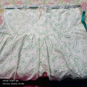 White And Green Colour Suit For Bust Size 38inch