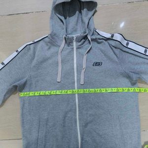 Skechers Full Zip Hoodie Grey Size M