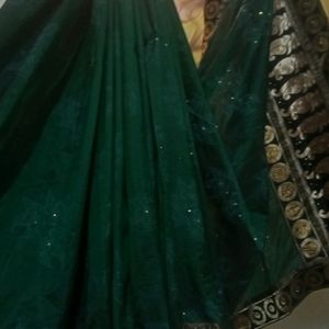 Dark Green Fancy Saree