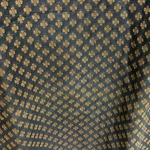 Black Copper Motif Banarasi Silk Kurta