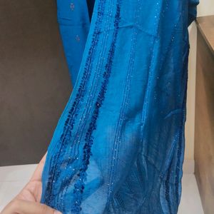 Blue-Kurta With Dupatta