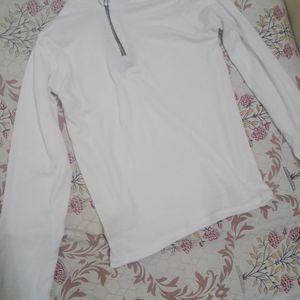 White Turtle Neck Top