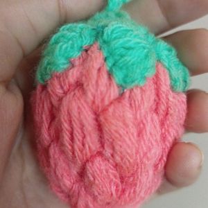 Strawberry Crochet Keychain 🍓