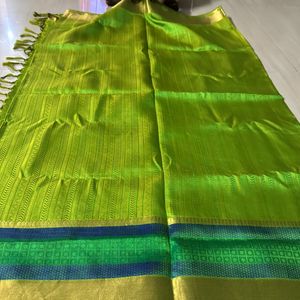 Green Silk Saree Without Blouse