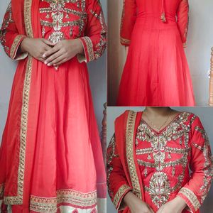 2 Anarkali suit combo (blue &red)