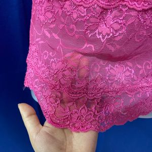 Pink Sheer Lace Camisole