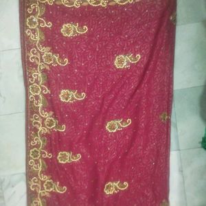 Marron Coloured Saree With Full Of Work Design 🥰