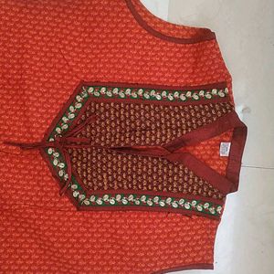 Red Cotton Kurti