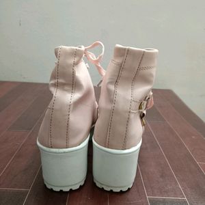 Pink Boot Shoes High Neck Fashion For Girls