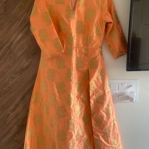 Coral Banarasi Festive Kurta