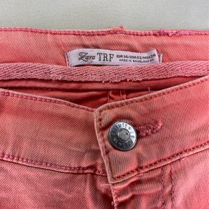 ZARA TRF Tiedye Pink Denim Shorts