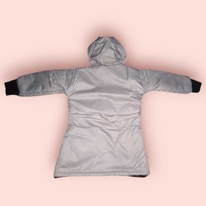 Jacket With Hoodie For Cute Baby Girl (Light Grey)