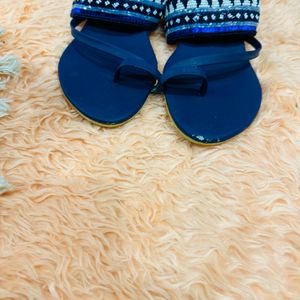 Blue Color Hand Work Max Sandal