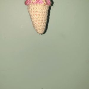 Crocheted Ice Cream Key Chain