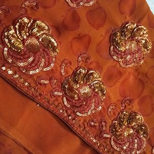 Rusty Orange Saree