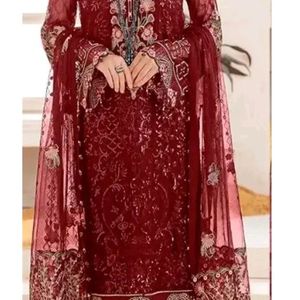 Georgette maroon  Pakistani Salwar Suit Fepic