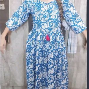 Cotton Printed Anarkali Type Kurti Cum Frock