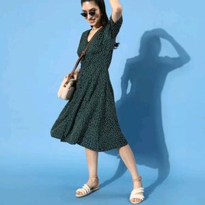 PlusS Green Polka Dot Dress(Women)