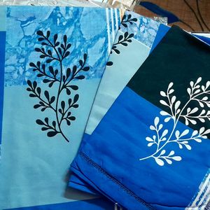 Gulab Jal+Blue Double Bedsheet With 2Pillow