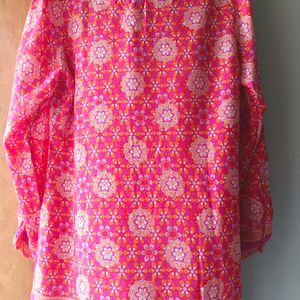 Rangriti Pink Floral Printed Tunic Women