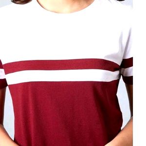 Casual Maroon Colour Tshirt For Daily Wear