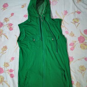 Sleeveless Green Hoodie