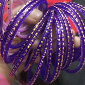 Combo Or Two Bangles Purple Coloured