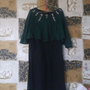 W Embroidered Woollen Kurti With Shrug