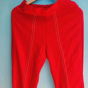 Women's Solid Red Colour Bootcut Pant ♦️