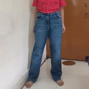 High Waist Straight Fit New Jeans