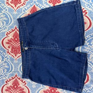 High Waist Deep Blue Denim Shorts